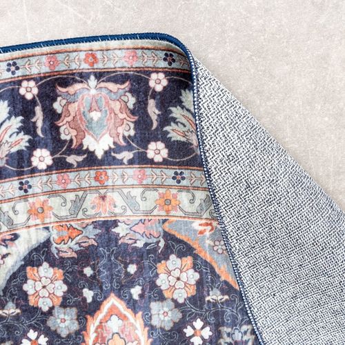 Tapis Rond Vintage - Imagine Oriental Bleu - Rond - D. 200 Cm