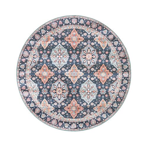 Tapis Rond Vintage - Imagine Oriental Bleu - Rond - D. 200 Cm