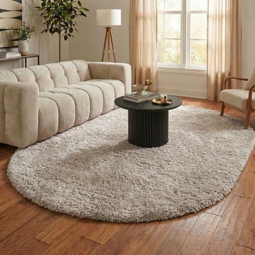 Tapis Shaggy Ovale - Blaze Beige/gris - Ovale - 160x230 Cm