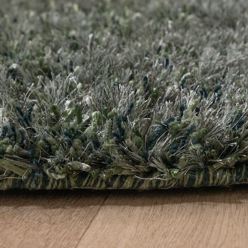 Tapis Rond Shaggy - Grace Vert - Rond - D. 160 Cm
