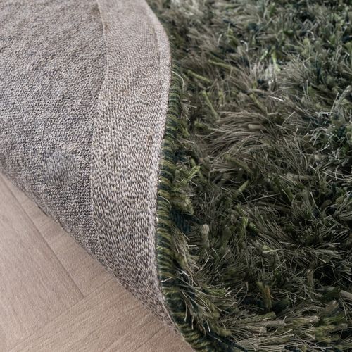 Tapis Rond Shaggy - Grace Vert - Rond - D. 160 Cm