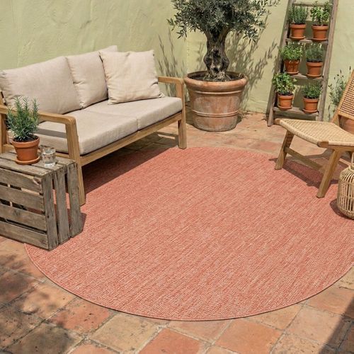 Tapis D'extérieur Rond - Costa Terracotta - Rond - D. 100 Cm