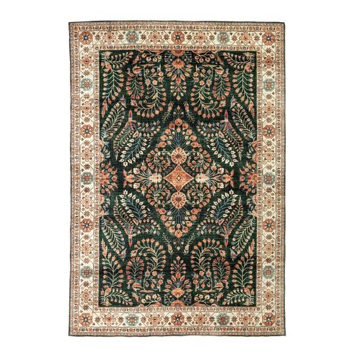 Tapis D'extérieur Vintage - Santo Flora Vert Foncé - Rectangle - 80x150 Cm