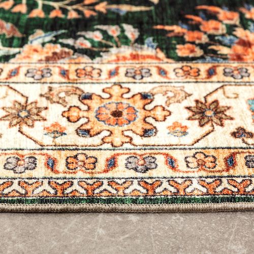Tapis D'extérieur Vintage - Santo Flora Vert Foncé - Rectangle - 80x150 Cm