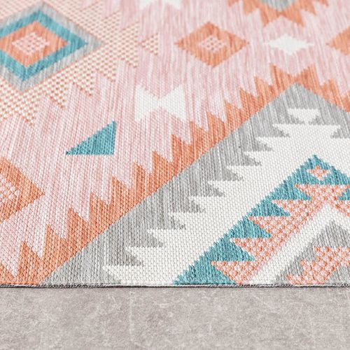 Tapis D'extérieur Bohème - Vedra Aztec Rose - Rectangle - 80x150 Cm