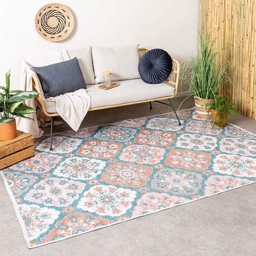 Tapis D'extérieur Bohème - Vedra Tile Bleu - Rectangle - 160x230 Cm