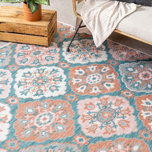 Tapis D'extérieur Bohème - Vedra Tile Bleu - Rectangle - 160x230 Cm