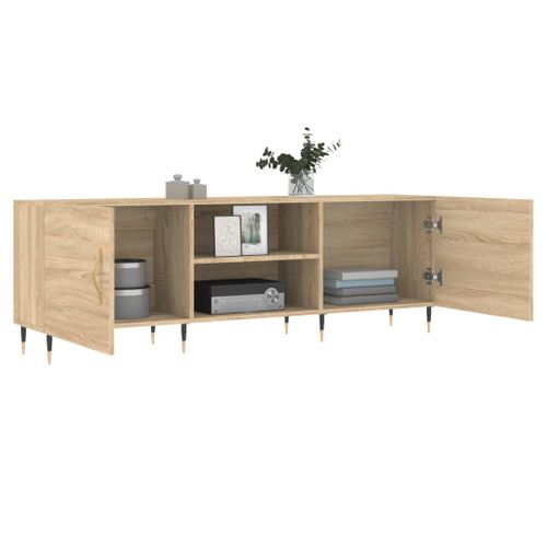 Meuble TV Chêne Sonoma 150x30x50 Cm Bois Contreplaqué
