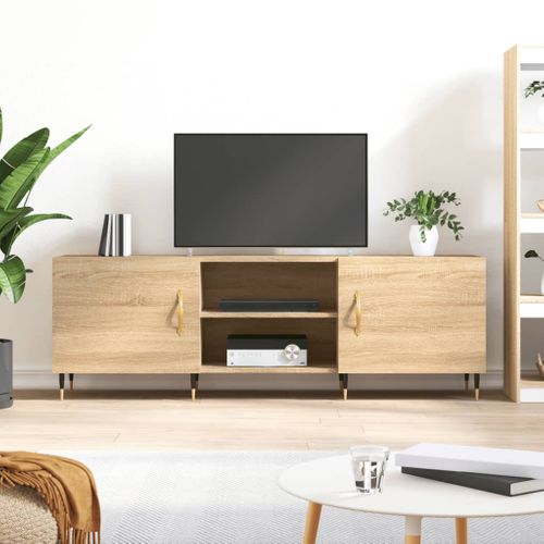 Meuble TV Chêne Sonoma 150x30x50 Cm Bois Contreplaqué