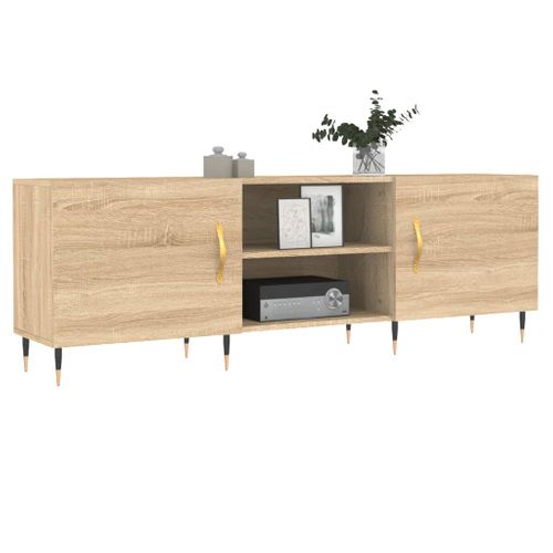 Meuble TV Chêne Sonoma 150x30x50 Cm Bois Contreplaqué
