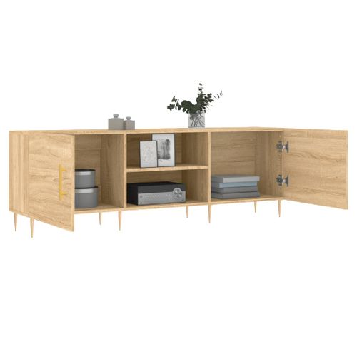 Meuble TV Chêne Sonoma 150x30x50 Cm Bois Contreplaqué