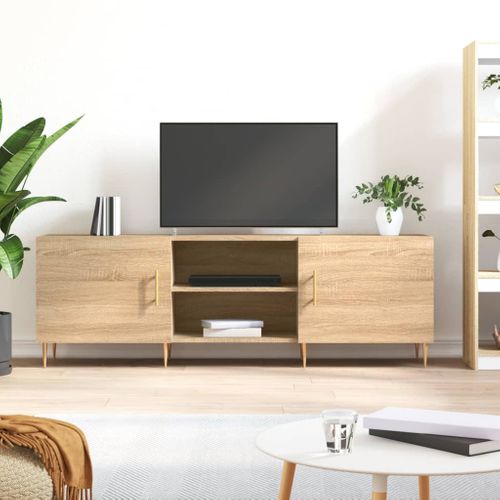Meuble TV Chêne Sonoma 150x30x50 Cm Bois Contreplaqué