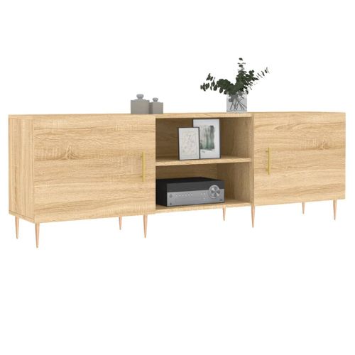 Meuble TV Chêne Sonoma 150x30x50 Cm Bois Contreplaqué