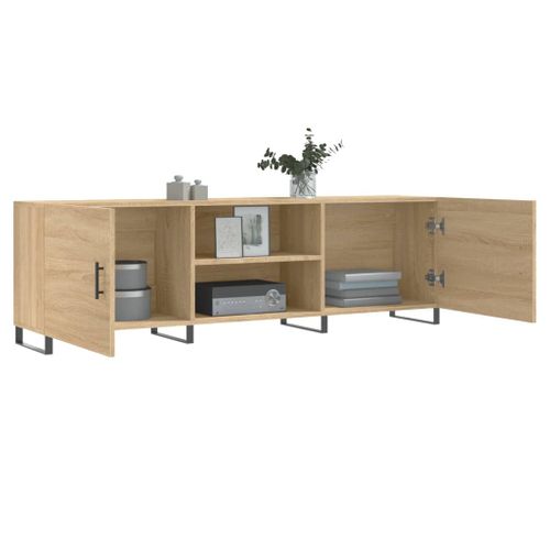 Meuble TV Chêne Sonoma 150x30x50 Cm Bois Contreplaqué