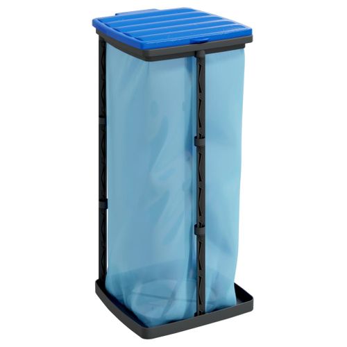 Porte-sacs Poubelles 2 Pièces Noir Et Bleu 60 L Pp