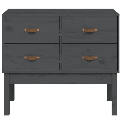 Armoire Console Gris 90x40x78 Cm Bois De Pin Solide