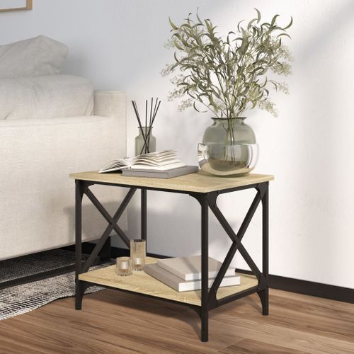 Table D'appoint Chêne Sonoma 55x38x45 Cm Bois Contreplaqué