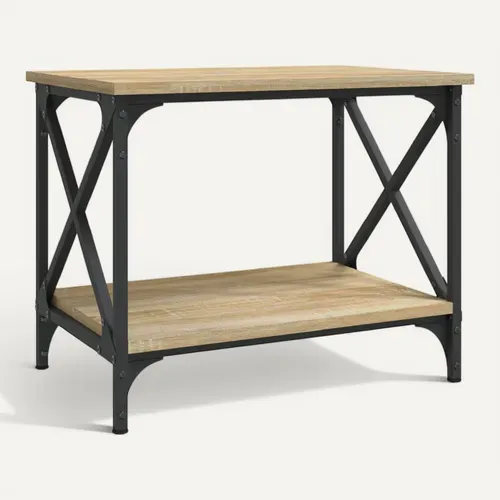 Table D'appoint Chêne Sonoma 55x38x45 Cm Bois Contreplaqué