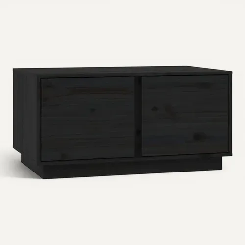 Table Basse Noir 80x50x40 Cm Bois Massif De Pin