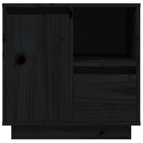 Tables De Chevet 2 Pièces Noir 50x34x50 Cm Bois De Pin Massif