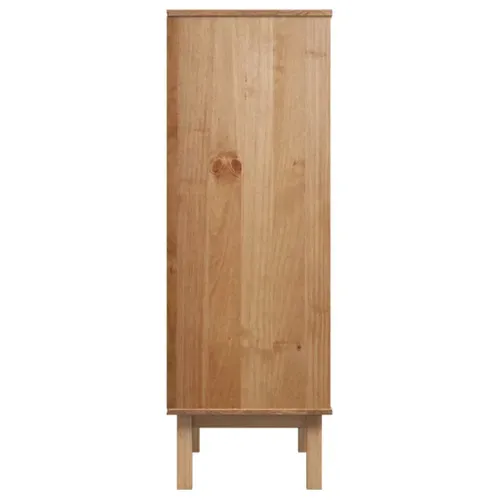 Buffet Haut Otta Marron Et Gris 85x43x125 Cm Bois Massif De Pin