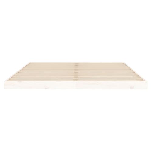 Cadre De Lit Blanc 160x200 Cm Bois De Pin Massif