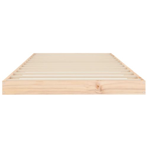 Cadre De Lit 90 X 200 Cm En Pin Massif Blanc, Lattes Robustes, Rustique, Simple