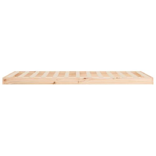 Cadre De Lit 90 X 200 Cm En Pin Massif Blanc, Lattes Robustes, Rustique, Simple