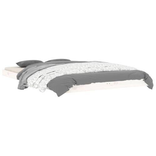 Cadre De Lit Sans Matelas Blanc 120x190 Cm Bois De Pin Massif