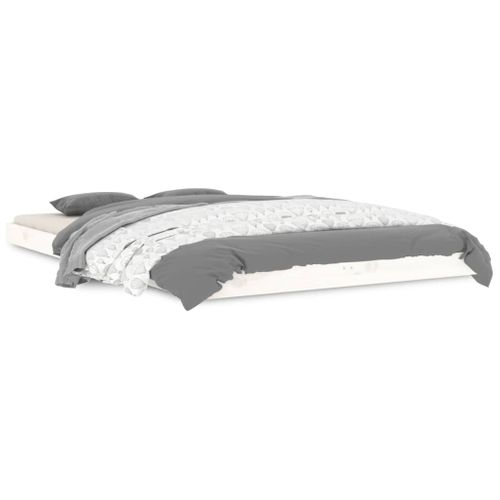 Cadre De Lit Sans Matelas Blanc 120x190 Cm Bois De Pin Massif