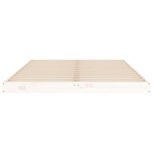 Cadre De Lit Sans Matelas Blanc 120x190 Cm Bois De Pin Massif