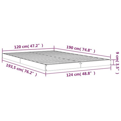 Cadre De Lit Sans Matelas Blanc 120x190 Cm Bois De Pin Massif