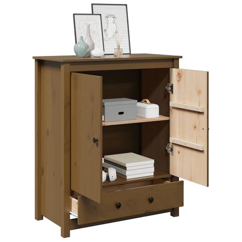 Buffet Marron Miel 83x41,5x100 Cm Bois Massif De Pin