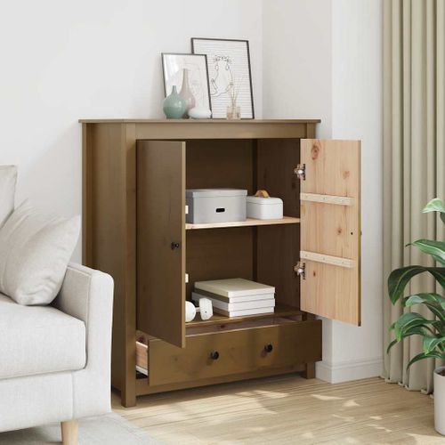 Buffet Marron Miel 83x41,5x100 Cm Bois Massif De Pin