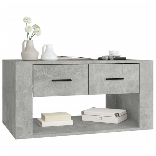 Table Basse Gris Béton 80x50x40 Cm Bois Contreplaqué