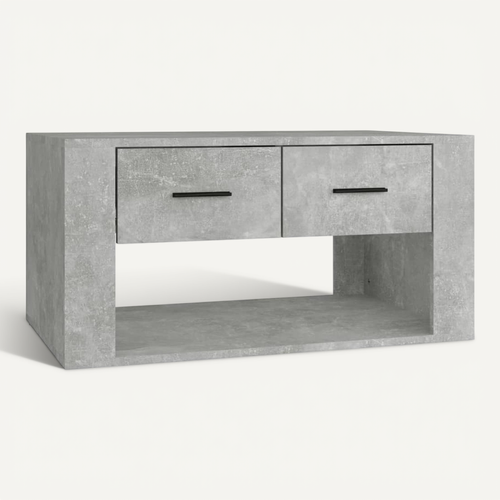 Table Basse Gris Béton 80x50x40 Cm Bois Contreplaqué