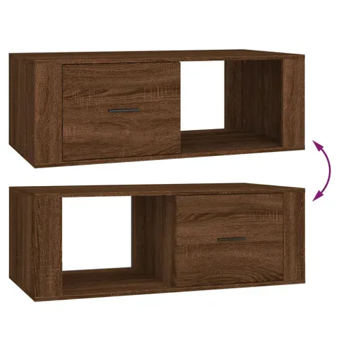 Table Basse Chêne Marron 100x50,5x35 Cm Bois Contreplaqué