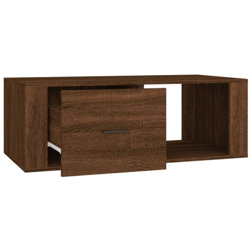 Table Basse Chêne Marron 100x50,5x35 Cm Bois Contreplaqué