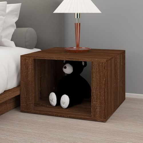 Table De Chevet Chêne Marron 57x55x36 Cm Bois Contreplaqué