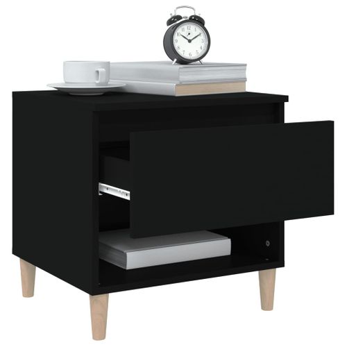 Tables De Chevet 2 Pièces Noir 50x46x50 Cm Bois D’ingénierie