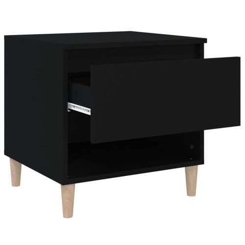 Tables De Chevet 2 Pièces Noir 50x46x50 Cm Bois D’ingénierie