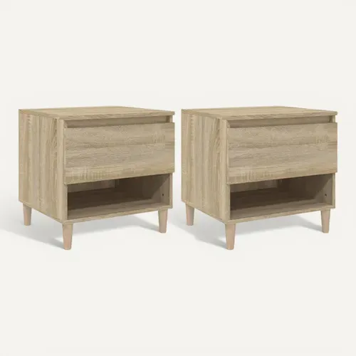 Tables De Chevet 2pcs Chêne Sonoma 50x46x50cm Bois Contreplaqué