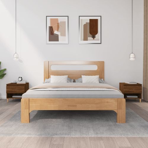 Tables De Chevet 2 Pièces Chêne Brun 50x46x50 Cm Bois D’ingénierie