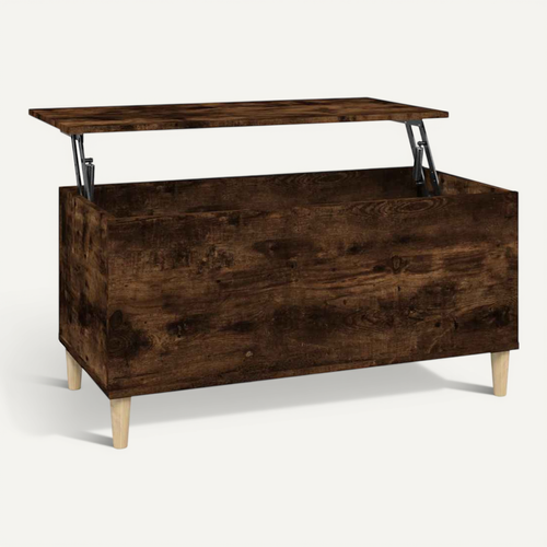 Table Basse Chêne Fumé 90x44,5x45 Cm Bois Contreplaqué