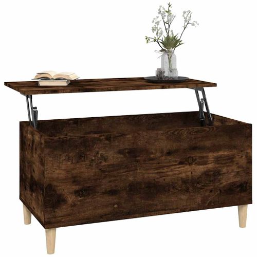 Table Basse Chêne Fumé 90x44,5x45 Cm Bois Contreplaqué