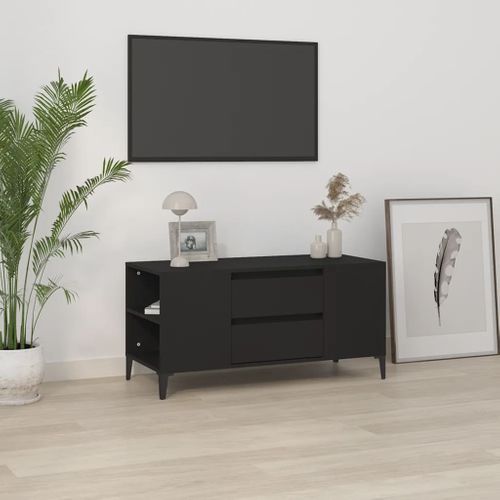 Meuble TV Noir 102x44,5x50 Cm Bois Contreplaqué