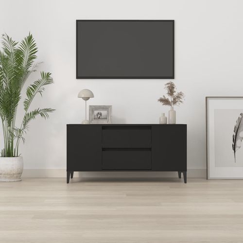 Meuble TV Noir 102x44,5x50 Cm Bois Contreplaqué