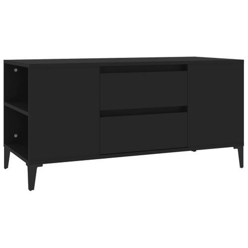 Meuble TV Noir 102x44,5x50 Cm Bois Contreplaqué