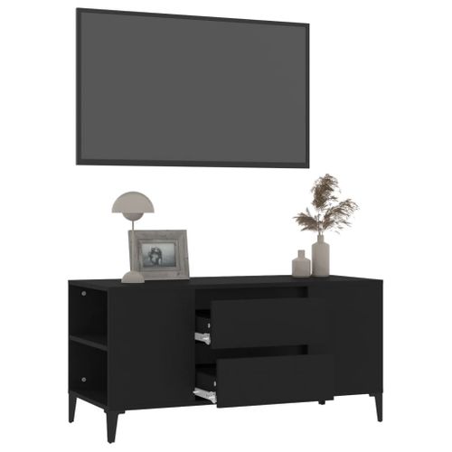 Meuble TV Noir 102x44,5x50 Cm Bois Contreplaqué