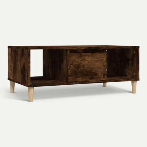Table Basse Chêne Fumé 90x50x36,5 Cm Bois Contreplaqué